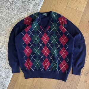 The Scotch House Sweater Mens 46 Agryle 100% Pure Lambswool Pullover Jumper